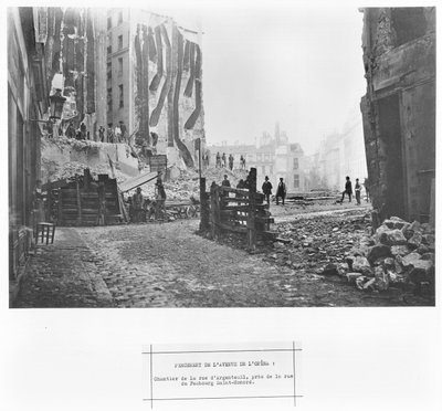 Construcción de la Avenida de la Ópera, el sitio de construcción de la rue d